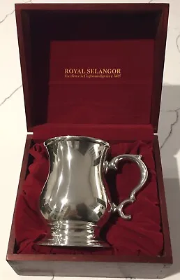 Vintage ROYAL SELANGOR Pewter Tankard In Wooden Gift Box - NEVER USED • $99