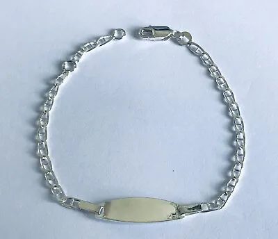 Sterling Silver Anchor Link ID Bracelet Identity Childs Baby New 2.4 Grams 925 • £12.99