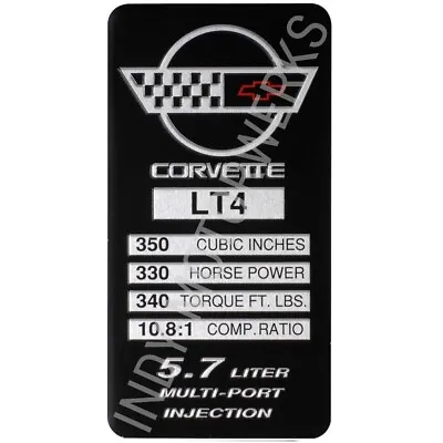 C4 1996 Lt4 Corvette Engine Id Spec Metal Data Plate Console Ashtray Emblem • $28.16