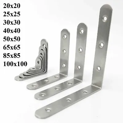10 | 100 Pcs Stainless Steel L Shape Corner Brace Joint Angle Bracket • $5.90
