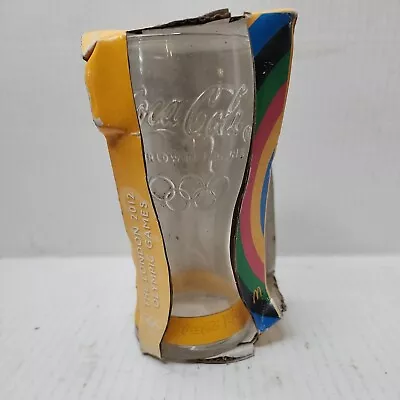 London Olympic Games McDonald's Coca Cola Glass Cup Yellow Limited Edition 2012 • $11.70