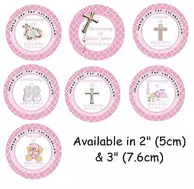 Personalised CHRISTENING/ BAPTISM GIRL Self Adhesive Glossy Labels/Stickers • $6