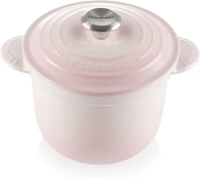 Le Creuset Cocotte Every 18 Shell Pink 2L 18cm With Silver Knob Enamel Pot • £219.09