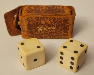 Two Vintage Rumpp Dice With Leather Carrying Case!! • $8