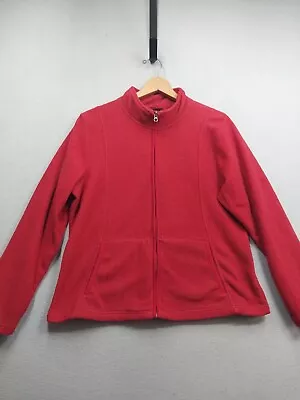 Merona Red Fleece Full Zip Up Jacket Womens Size XL With Pockets  • $10.39