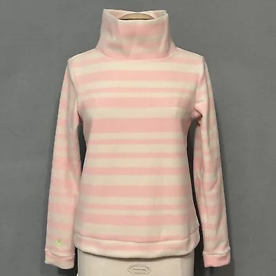 Dudley Stephens Womens Sweater M Park Slope Pink Stripe Turtleneck Vello Fleece • $71.99