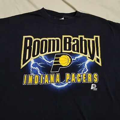 Vintage Indiana Pacers Boom Baby T Shirt Logo Athletic Thunder Lightning 90s 2XL • $29.99