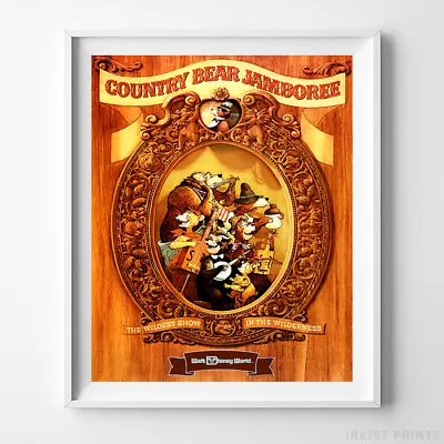 Vintage Disneyland World Country Bear Jamboree Poster Disney Wall Art UNFRAMED • $7.95