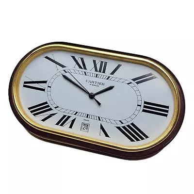 Cartier Paris Enamel Accordion Oval Desk Clock Quartz Maroon - AS-IS No Crystal • $299.99