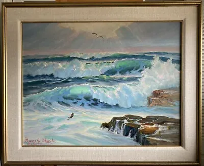 George Bleich Oil On Canvas 22x28 Original Signed Painting Monterey Bay  • $485