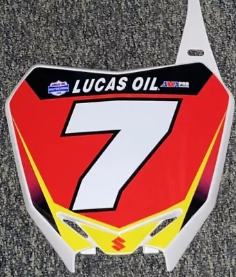 James Bubba Stewart Replica Suzuki Lucas Oil Front Number Plate #7 - Red Plate • $65