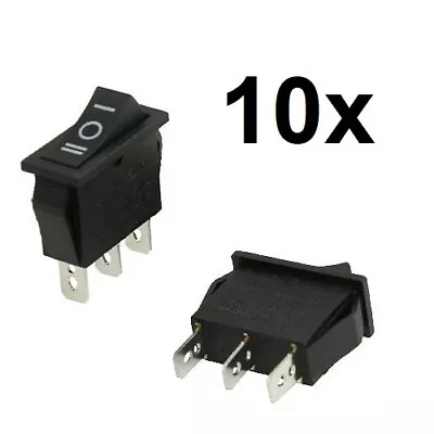 10x SPDT 3-Position On/Off/On Rectangular Rocker Car Switch 15A 250V/20A 125V AC • $9.95