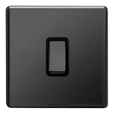 £5.99 • Buy Mega Socket Screwless Slim Flatplate Light Socket & Switches BLACK NICKEL Range