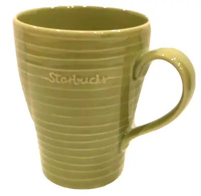 $10.95 • Buy Starbucks Stockholm Design House Sage Green Ribbed Coffee Mug Cup 2009 No Chip