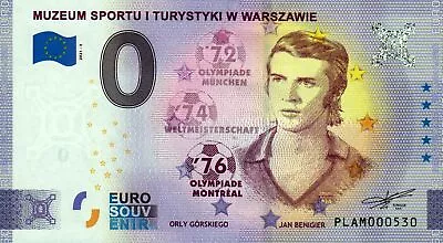 Zero Euro Bill - 0 Euro - Poland - Muzeum Sportu I Turystyki W Warszawie 2021-3 • £6