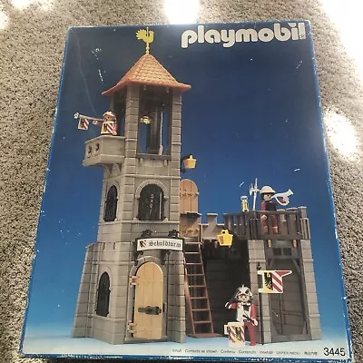 Vintage PLAYMOBIL 3445 Medieval Prison Bell Tower Castle Gray Stone • $55