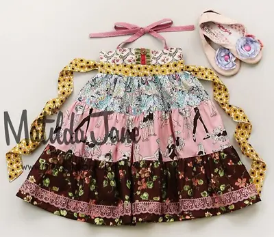 Matilda Jane Platinum Graceful Gardens Tiered Ellie Dress Size 8 EUC Ballet • $50.95