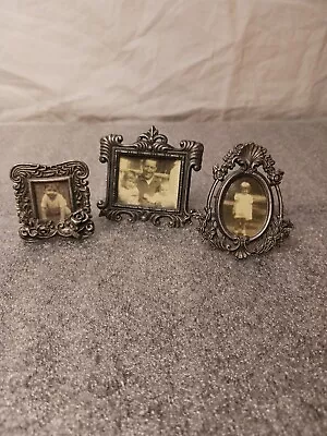 Miniature Pewter Picture Frames Lot 3 • $15