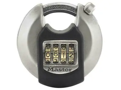 Master Lock Heavy Duty Disk Combination 70Mm Padlock Trailers Sheds Garage • £20.52