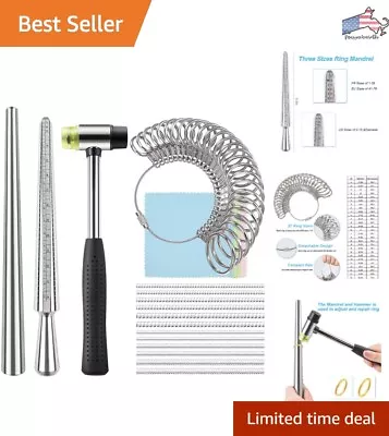 Ring Sizer Measuring Tool Set - Mandrel Stainless Steel Gauges & Adjusters • $33.22