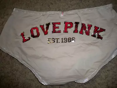 Victorias Secret Boyshort Velvet Trim Love Pink Plaid Extra Large New • £14.45