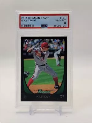 Mike Trout 2011 Bowman Draft Baseball Rookie Angels Rc Psa 8 Q0481 • $51