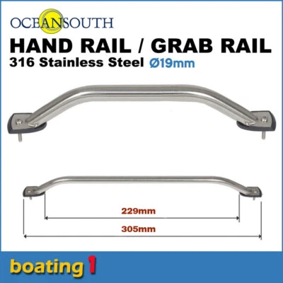 $15 • Buy 316 STAINLESS STEEL 229mm SS MARINE HAND/GRAB RAIL - Boat/Yacht Handrail 19 Dia