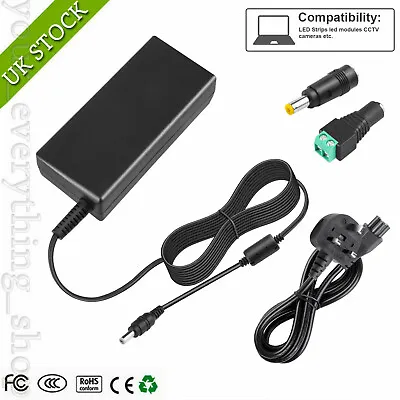 12V 5A Charger Power Supply Adapter 3528 5050 LED Strip Light 3 Pin UK Plug New • £11.49