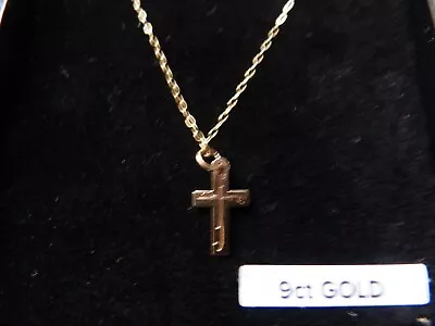 A Fine 9ct Gold Cross And Necklace • £68