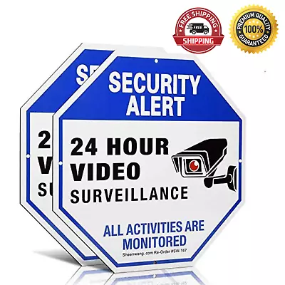 2-Pack Security Camera Sign Video Surveillance Signs Outdoor UV Printed 40 Mil • $14.45