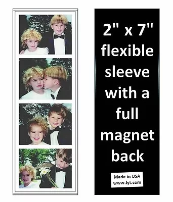 100 Magnetic Photo Booth Frames 2x7 Full Magnet Back White/black Free Shipping • $74.50