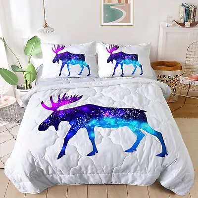 3 Pieces Elk Ultra Soft Reversible Comforter Set Bedding Set All Seasons Kids • $44.09