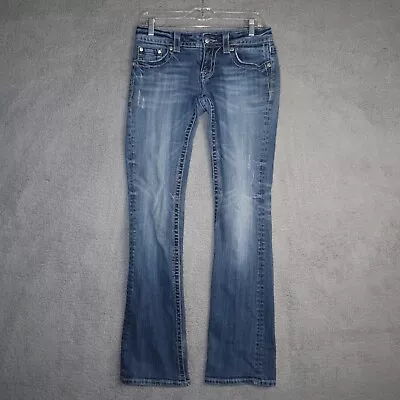 Miss Me Jeans Womens 28 Bootcut Blue Denim 30x31 Rhinestone Cowboy Western Pants • $31