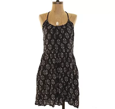 Mimi Chica Nordstrom Juniors Halter Swing Dress Size S Black White  B7 • $14.59