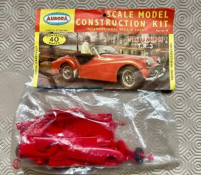 VINTAGE 1960's AURORA TRIUMPH T.R.3 1:32 CAR KIT - FACTORY SEALED/UNOPENED • £14.99