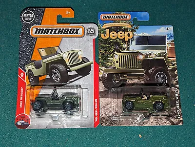 Lot Of 2 Matchbox Jeep Military Army GREEN 1943 Anniversary Edition + '43 Rescue • $30