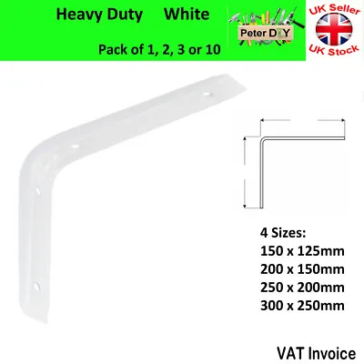 £14.47 • Buy WHITE Shelf Bracket REINFORCED Strong Heavy Duty Strong Metal Steel