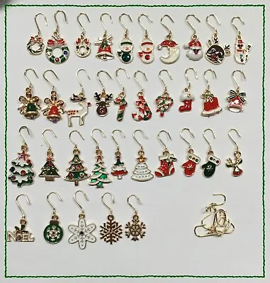 Handcrafted Miniature Enamel Christmas Ornaments 1” Gold W Swarovski Rhinestones • $25.50