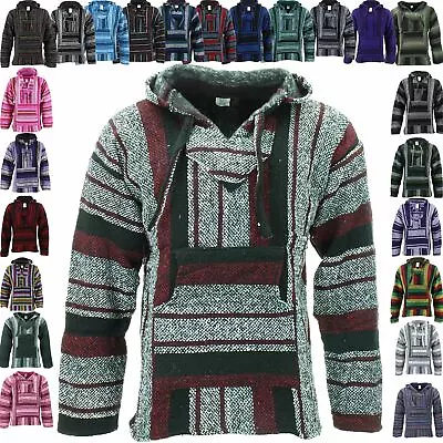 £25.90 • Buy Mexican Baja Hoodie Jerga Siesta Jumper Hippie Festival Surfer Top