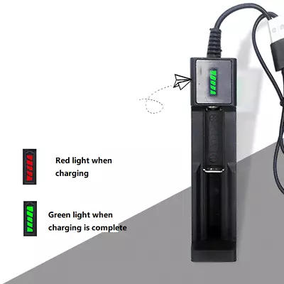 USB Charger For 10440 14500 18650 18350 3.7V-4.2V Rechargeable Li-Ion Battery #U • £4.10