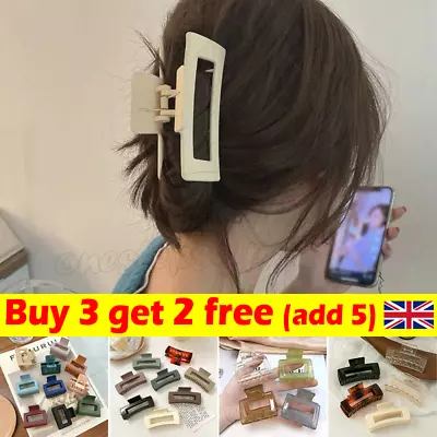 Women Ladies Large Hair Claw Clamps Clips Rectangle.Claw Clip Hair.Accessories~ • £2.92