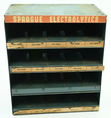 Vintage Sprague Electrolytic Advertising Metal Display Case Shelf • $54.99