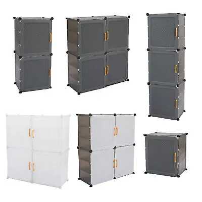 Shoe Storage Rack Cube Interlocking Plastic Cabinet Home Tidy Shelf Organizer • £15.95
