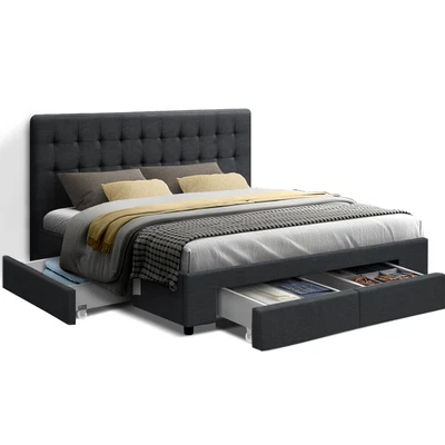 $399.95 • Buy Artiss Bed Frame Queen Size Base Mattress With Storage Drawer Fabric