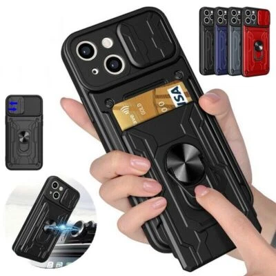 $11.56 • Buy Hybrid Card Cover Slot Stand Hard Case For IPhone 13 Pro Max 12 11 XS XR 7 8 SE3