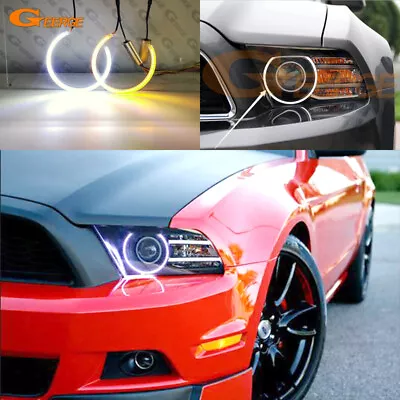 For Ford Mustang 2013 2014 Ultra Bright A/W Switchback Led Angel Eyes Halo Rings • $24.62