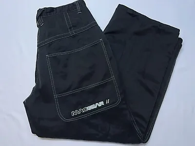 Macgear Pants Mens 30x29 Black Khaki Baggy Rave KIK JNCO Skater Reversible • $175.99