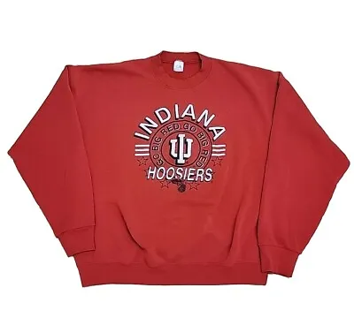 Vtg Indiana University Hoosiers Big Red Crewneck Sweatshirt Sz 2XL USA MADE 90s • $24.95