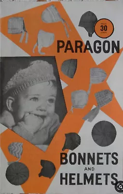 Vintage 1950s Paragon Knitting Book: Bonnets & Helmets For Babies & Children • $7