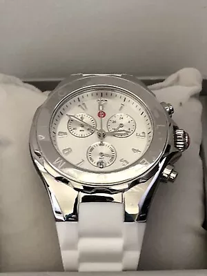 (ON SALE) New Michele Jelly Bean Silver White Watch MWW12F000090 Retail $450 • $248